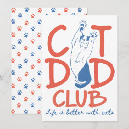 Uitnodigingskaart Cat Dad Club-feest Kaart