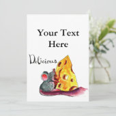 Uitnodigingskaart Cute Mouse  Kaart (Staand voorkant)