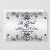 Uitnodigingskaart diamanten bruiloft kaart (Voorkant)