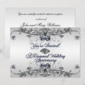 Uitnodigingskaart diamanten bruiloft kaart (Voorkant / Achterkant)