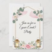 Uitnodigingskaart Elegante Bloemlantaarn Kaart (Achterkant)