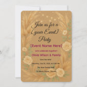 Uitnodigingskaart Elegante Bloemlantaarn Kaart (Voorkant)