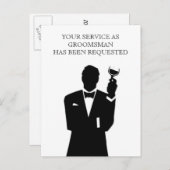 Uitnodigingskaart Getuige of Bruidsjonker Uitnodiging Briefkaart (Voorkant / Achterkant)