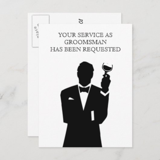 Uitnodigingskaart Getuige of Bruidsjonker Uitnodiging Briefkaart (Voorkant / Achterkant)