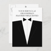 Uitnodigingskaart getuige of bruidsjonker uitnodiging briefkaart (Voorkant / Achterkant)