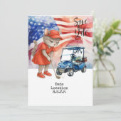 Uitnodigingskaart Golf 4 juli kat save the date Kaart (Staand voorkant)