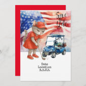 Uitnodigingskaart Golf 4 juli kat save the date Kaart (Voorkant / Achterkant)