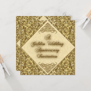 Uitnodigingskaart gouden huwelijksjubileum kaart