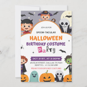 Uitnodigingskaart Halloween verjaardagsfeest verkl Feestdagenkaart