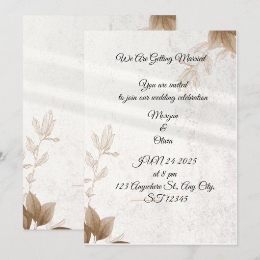 uitnodigingskaart kaart (Voorkant / Achterkant)