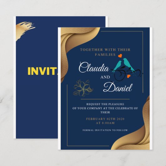 uitnodigingskaart kaart (Voorkant / Achterkant)