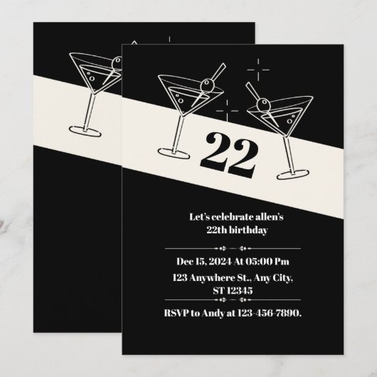 uitnodigingskaart kaart (Voorkant / Achterkant)