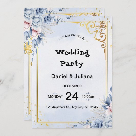 UITNODIGINGSKAART KAART (Voorkant / Achterkant)