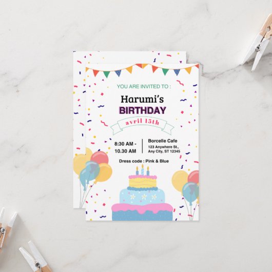 "Uitnodigingskaart" Kaart (Voorkant / Achterkant in situ)