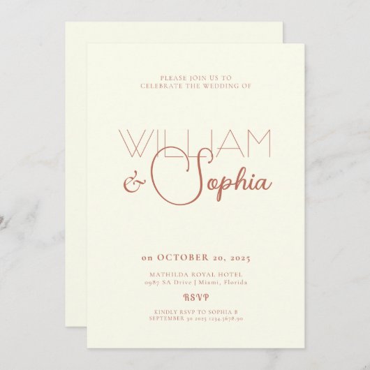 Uitnodigingskaart Kaart (Voorkant / Achterkant)