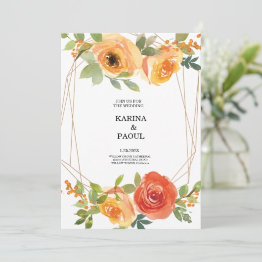 uitnodigingskaart kaart (Staand voorkant)