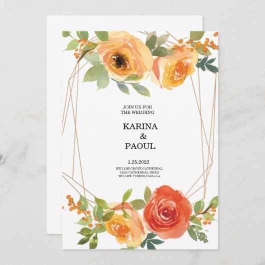 uitnodigingskaart kaart (Voorkant / Achterkant)