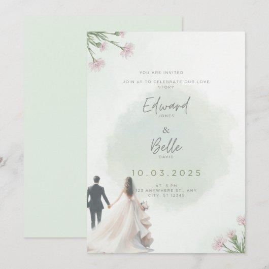 Uitnodigingskaart Kaart (Voorkant / Achterkant)