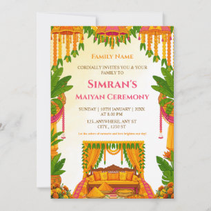 Uitnodigingskaart Maiyan-ceremonie Kaart