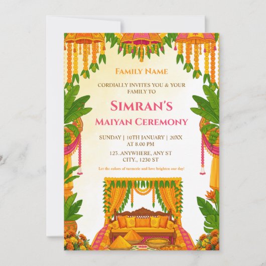 Uitnodigingskaart Maiyan-ceremonie Kaart (Voorkant)