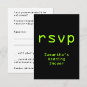 Uitnodigingskaart met computer thema en digitale s RSVP kaartje (Voorkant / Achterkant)