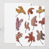 Uitnodigingskaart met dansende bladeren kaart (Voorkant / Achterkant)