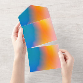 Uitnodigingskaart met effen kleur all in one uitnodiging