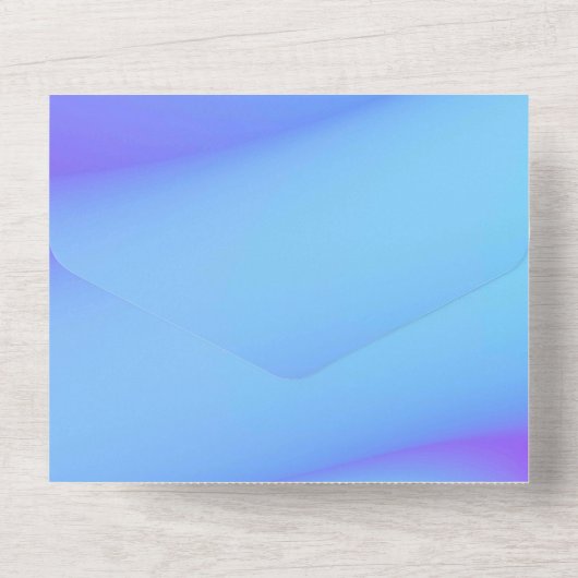 Uitnodigingskaart met effen kleur all in one uitnodiging (Achterkant)