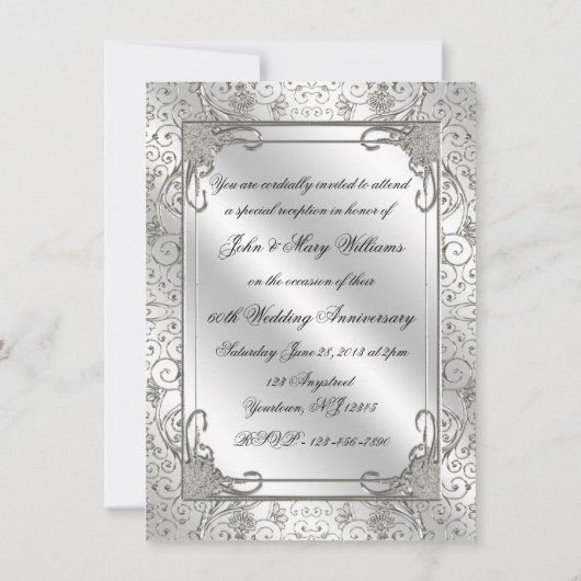 Uitnodigingskaart met foto voor 60-jarig huwelijks kaart (Achterkant)