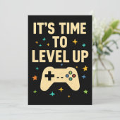 Uitnodigingskaart met retro game-thema" kaart (Staand voorkant)