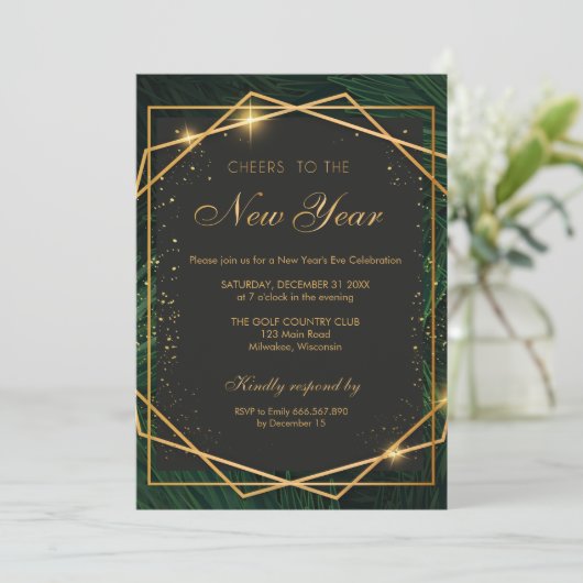 Uitnodigingskaart nieuwjaarsdag kaart (Staand voorkant)