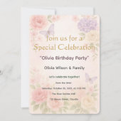 Uitnodigingskaart Pastel Waterverf Tuin Bloemmotie Kaart (Voorkant)