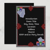 Uitnodigingskaart Pokerfeest Kaart (Voorkant / Achterkant)