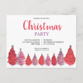 Uitnodigingskaart Rode Kerstbomen Feestje Uitnodiging Briefkaart (Voorkant)