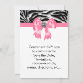 Uitnodigingskaart Roze Zebra Feest Template Kaart (Achterkant)