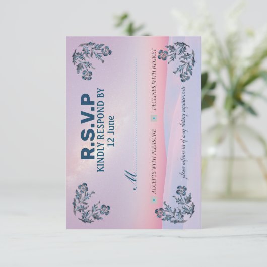 uitnodigingskaart RSVP in de mooiste kleuren (Staand voorkant)