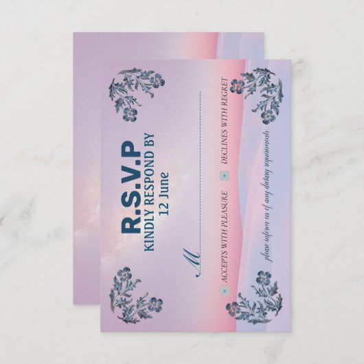 uitnodigingskaart RSVP in de mooiste kleuren (Voorkant / Achterkant)