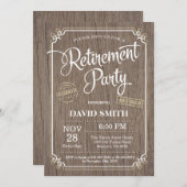 Uitnodigingskaart Rustige PARTIJ Hout Kaart (Voorkant / Achterkant)