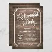 Uitnodigingskaart Rustige PARTIJ Hout Kaart (Voorkant / Achterkant)