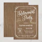 Uitnodigingskaart Rustige PARTIJ Hout Kaart (Voorkant / Achterkant)