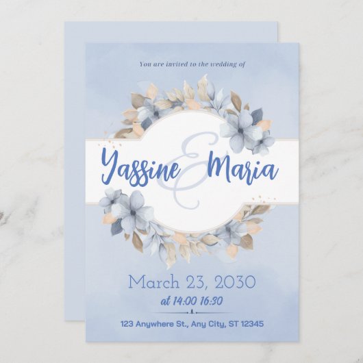 Uitnodigingskaart Save the date bruiloft (Voorkant / Achterkant)