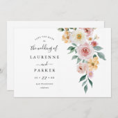 Uitnodigingskaart Save the Date Foto met zachte bl (Voorkant / Achterkant)