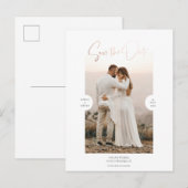 Uitnodigingskaart Save the Date met Rose Gold Foli Aankondigingskaart (Voorkant / Achterkant)