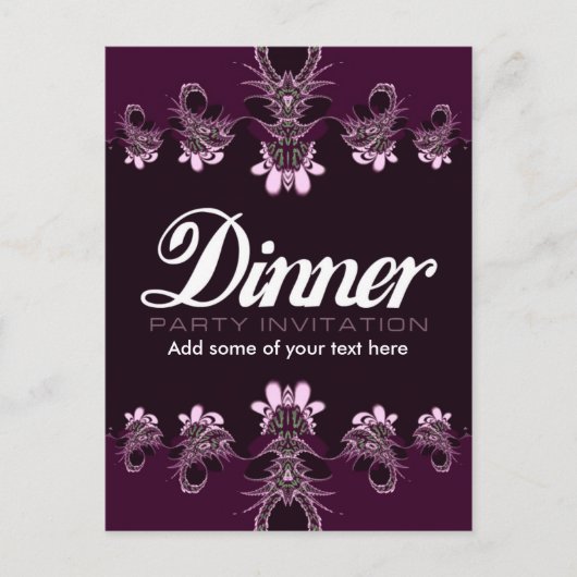 Uitnodigingskaart sjabloon voor dinerfeest (Voorkant)
