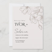 Uitnodigingskaart sjabloon voor elegante bruiloft kaart (Voorkant)