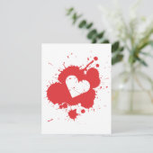Uitnodigingskaart Splatter Heart (Bruiloft) Sjablo Kaart (Staand voorkant)