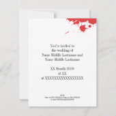 Uitnodigingskaart Splatter Heart (Bruiloft) Sjablo Kaart (Achterkant)