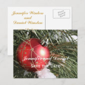 Uitnodigingskaart trouwdatum december uitnodiging briefkaart (Voorkant / Achterkant)
