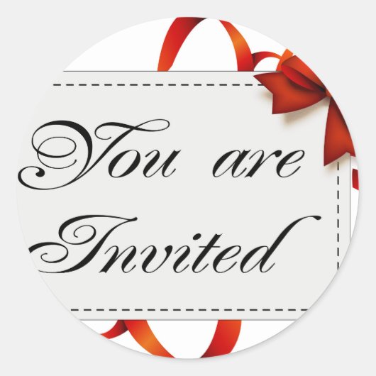 Uitnodigingskaart >> U bent uitgenodigd Ronde Sticker (Voorkant)