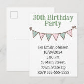 Uitnodigingskaart Uitnodiging Briefkaart (Voorkant / Achterkant)